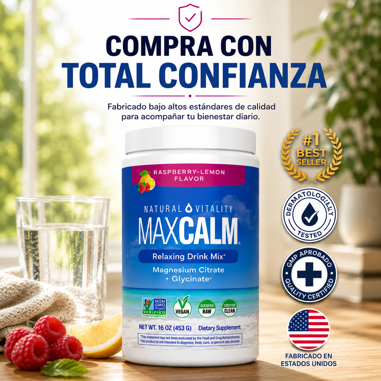 MAXCALM® | Magnesio para Estrés, Descanso y Energía