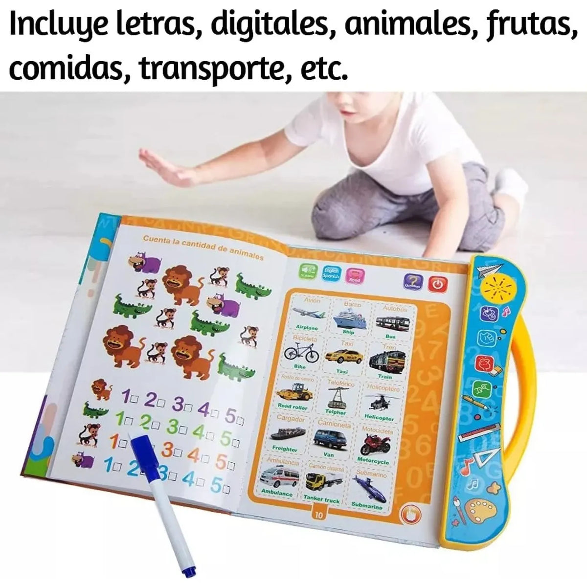 Libro Mágico Interactivo para Niños: Aprende Jugando con Sonidos y Dibujos