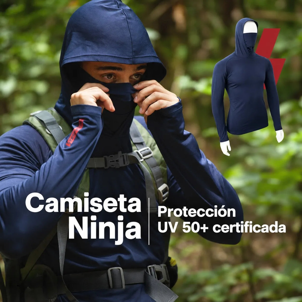 Camiseta Ninja Protectora | Capota y Cuello Integrado