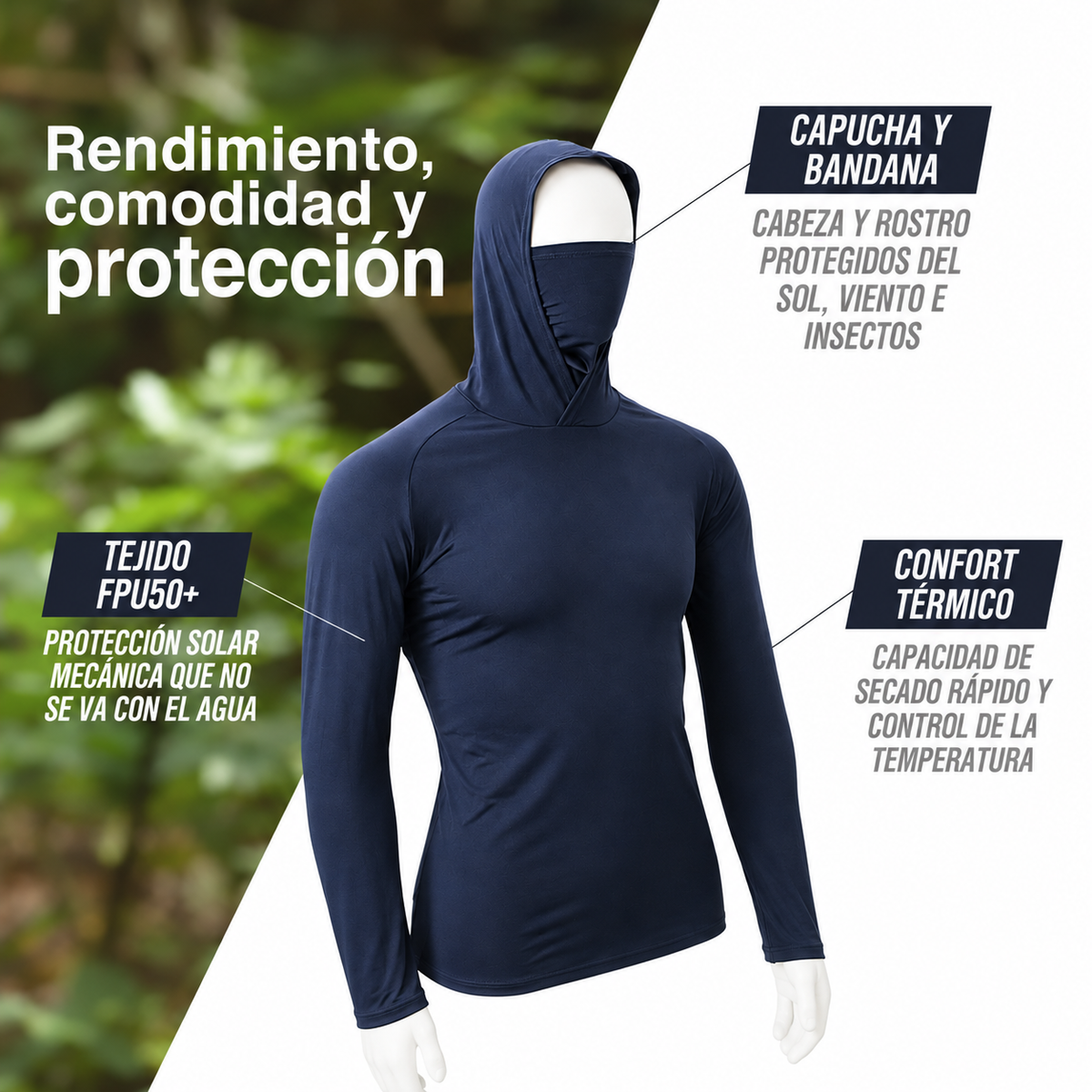 Camiseta Ninja Protectora | Capota y Cuello Integrado