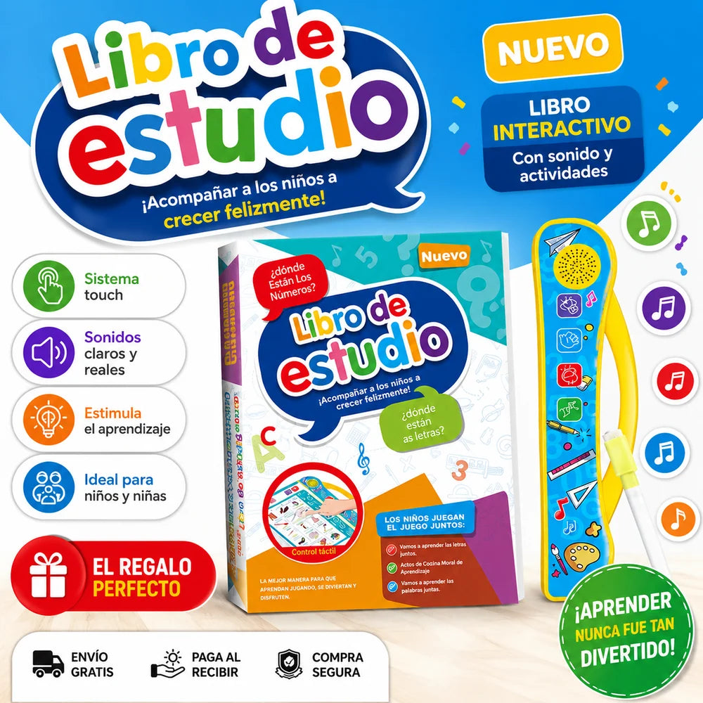 Libro Mágico Interactivo para Niños: Aprende Jugando con Sonidos y Dibujos