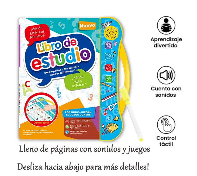 Libro Mágico Interactivo para Niños: Aprende Jugando con Sonidos y Dibujos